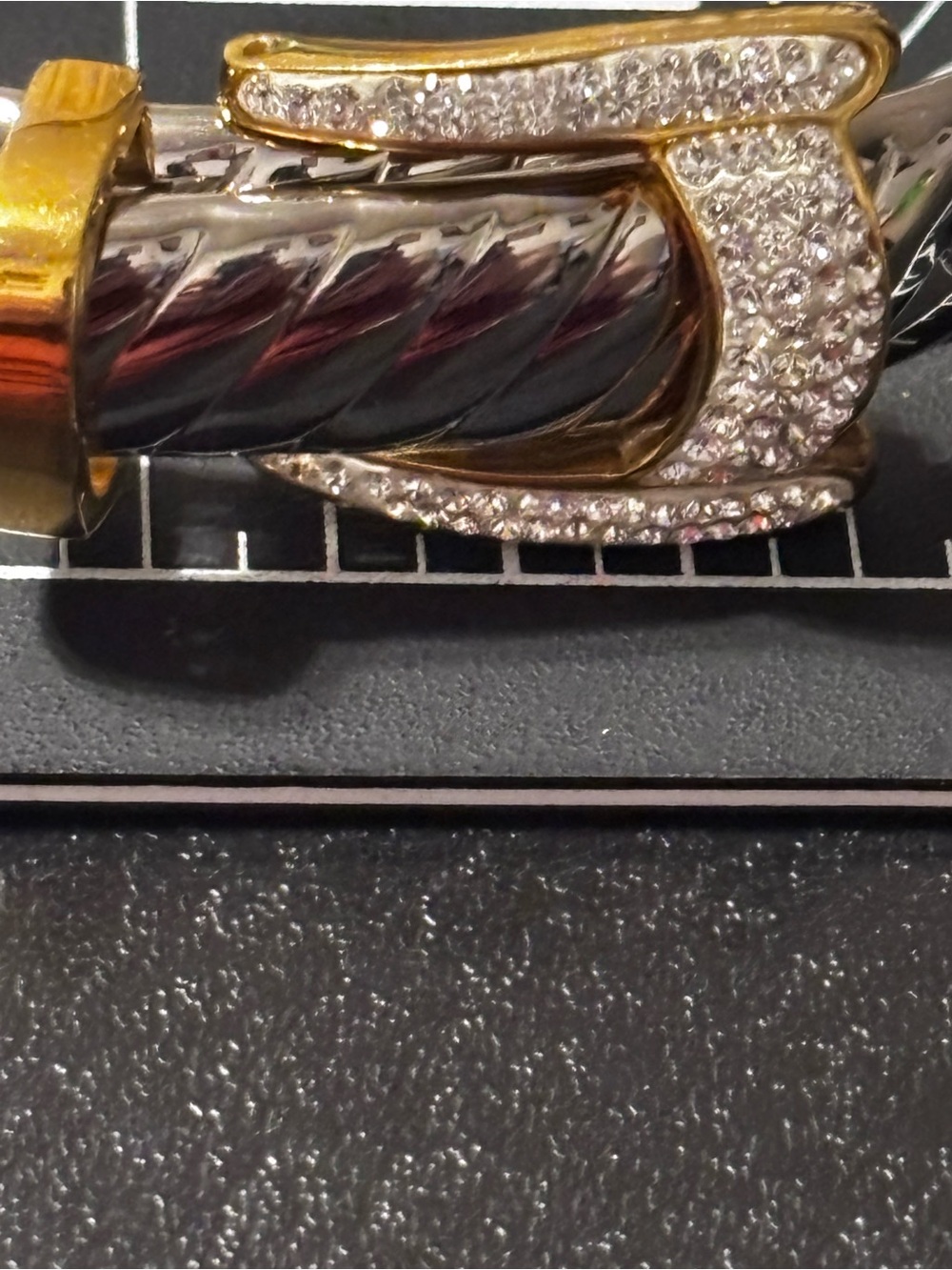 Nadri Two-Tone Pave Buckle Bracelet - Silver & Gold - Picture 10 of 13